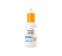 Garnier Sérum facial invisible Super UV para todos los tipos de piel, UPF 50+, de rápida absorción con ceramida Protect, Ambre Solaire, 30 ml