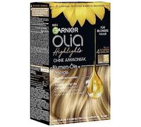Garnier Set de tinte para mechas y reflejos en cabello rubio, con aceites florales y arcilla, sin amoniaco ni siliconas, hasta 4 niveles de aclarado, olia, rubio