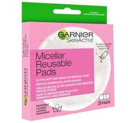 GARNIER Skin Active Discos Desmaquillantes Reutilizables de Microfibra, Lavables Hasta 1000 Usos, Eliminan Impurezas y Hasta El 100% del Maquillaje, 3 Pads