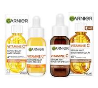 Garnier Skin Active - Estuche de sérum diurno antimanchas + sérum nocturno potenciador de brillo, cuidado facial enriquecido en vitamina C, vegano y libre de crueldad, todo tipo de piel, 2 x 30 ml