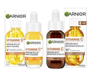 Garnier Skin Active - Estuche de sérum diurno antimanchas + sérum nocturno potenciador de brillo, cuidado facial enriquecido en vitamina C, vegano y libre de crueldad, todo tipo de piel, 2 x 30 ml