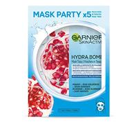 Garnier Skin Active Hydra Bomb, Tissu Mask Revitalizante, Mascarilla facial de Tejido con Granada y Ácido Hialurónico para Pieles Deshidratadas, Reduce Arrugas y Potencia la Luminosidad, 5 Unidades