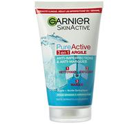 Garnier Skin Active - Pure Activo - máscara de limpieza exfoliante - 3 en 1 Limpiadora Exfoliante Máscara Conjunto de 4