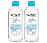 Garnier SkinActive Agua micelar de limpieza, para maquillaje impermeable, 13.5 onzas líquidas, paquete de 2