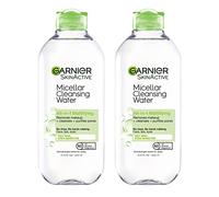 Garnier SkinActive - Agua micelar para la piel aceitosa, limpiador facial y eliminación de maquillaje, 13,5 fl oz (400 ml) 2 cuentas (Packaging May Vary)
