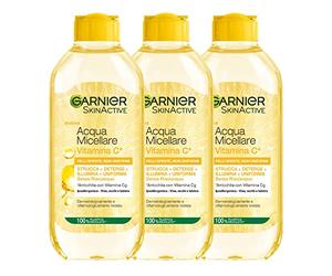 Garnier SkinActive - Agua micelar todo en 1 con vitamina C, para pieles apagadas y sin uniformes, sin aclarado, 3 x 400 ml