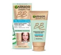 GARNIER Skin Active - BB Cream (para pieles mixtas a grasas, con SPF 25, Ácido Hialuronico, Extracto de Aloe Vera y Pigmentos Minerales, Hidrata, Unifica, Corrige e Ilumina) Tono claro - 50 ml
