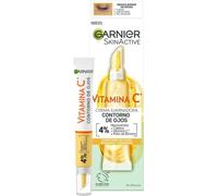 Garnier SkinActive Crema Iluminadora Contorno de Ojos con Vitamina C, 15ml | Acción Anti-Manchas, Protección FPS25, Niacinamida, Cafeína, Fórmula Vegana, sin Perfume, SkinActive