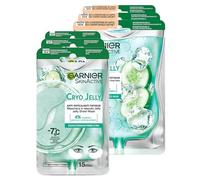 Garnier SkinActive Cryo Jelly - Máscara de contorno de ojos antifatiga de tela efecto hielo, 3 aplicaciones + máscara facial antifatiga de tejido efecto hielo, 3 aplicaciones