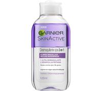 Garnier SkinActive Desmaquillante 2 en 1 para Ojos Textura No Grasa, 125ml | Acción desmaquillante de Ojos 2 en 1, con Doble Función Retira Restos Maquillaje y Fortalce Pestañas, SkinActive