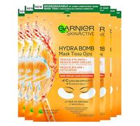 Garnier SkinActive Hydra Bomb - Máscara antifatiga para el contorno de los ojos, efecto hielo, con zumo de naranja, ácido hialurónico, fórmula vegana, efecto descansado, tonificado, reduce las ojeras,