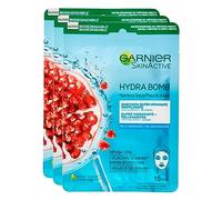 Garnier SkinActive Hydra Bomb - Mascarilla facial de tejido superhidratante y rellenador, con granada y ácido hialurónico, 3 unidades