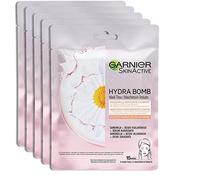 Garnier SkinActive, Hydra Bomb Mask, Hydra Gel para Piel Seca y Sensible, Camomila Pack de 5
