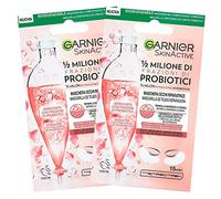 Garnier SkinActive - Máscara de ojos reparadora 1/2 millón de fracciones de probióticos para todos los tipos de piel, minimiza las arrugas finas, de tejido biodegradable - 2 paquetes de 1 aplicación