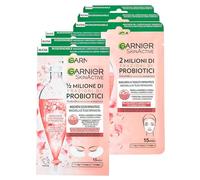 Garnier SkinActive - Máscara de ojos reparadora de tejido con fracciones de probióticos, 3 aplicaciones + máscara facial reparadora de tejido con fracciones de probióticos, 3 aplicaciones