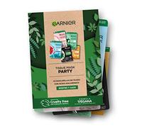 Garnier SkinActive Mascarilla Rostro Y Ojos con Ácido Hialurónico, 5 Pack | Acción Anti-Ojeras, Acabado Mate, Fórmula Veganas Aprobado por Cruelty Free International, SkinActive
