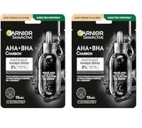 Garnier - SkinActive - Masque Tissu Charbon Végétal - Purifiant et Hydratant - Lot de 2 (Paquete de 2)