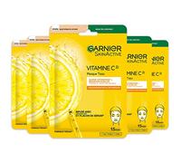 Garnier SkinActive Pack de 5 Mascarillas de Tela Vitamina C Potenciador de Brillo