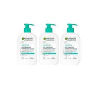Garnier SkinActive Pure Active Gel Limpiador, Pack 3 x 250 ml | Gel Limpiador Hidratante con Ácido Hialurónico, Ceramidas y Arcilla, Elimina Impurezas, 3 x 250 ml