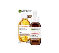Garnier SkinActive Sérum de Noche Antimanchas con 10% Vitamina C Pura, 30ml | Acción Acabado Luminoso, Adiós a Las Manchas para Piel Apagadas Y Líneas Finas, con Ácido Hialurónico*, SkinActive