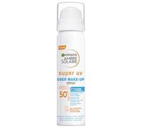 Garnier Spray fijador Make Up con protección solar SPF50+, protección contra manchas oscuras, maquillaje perfecto durante mucho tiempo, fórmula vegana con glicerina, vitamina E y ácido hialurónico