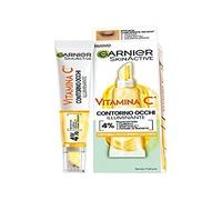 Garnier Suero vitamina C contorno de ojos enriquecido con vitamina C, niacinamida, cafeína y polvo de plátano, 15 ml