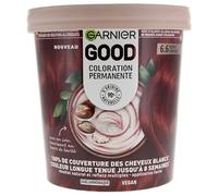 Garnier - Tinte permanente para el cabello - Sin amoniaco - 90% ingredientes de origen natural y fórmula vegana - Manteca de karité - Cobertura 100% para cabello blanco - Granada roja (6,6) - Good