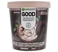 Garnier - Tinte permanente para el cabello - Sin amoniaco - 90% ingredientes naturales - Manteca de karité - 100% cobertura para cabello blanco - GOOD Ice Brown 4.15