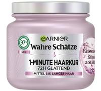 Garnier Tratamiento para el cabello de 1 minuto de duración media a largo, tratamiento alisador con agua de arroz y almidón, para mayor brillo y suavidad, ritual y fuerza de agua de arroz, 1 x 340 ml