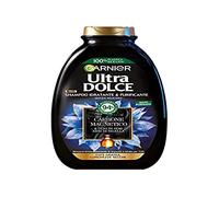 Garnier Ultra Dolce - Champú de carbón magnético hidratante y purificante, 94% de origen natural, para piel grasa y longitud seca, sin silicona, 300 ml