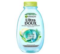 Garnier Ultra Doux Champú Hidratante Agua de Coco Aloe Vera 300ml | Textura de gel de fondant, cabello suave y brillante, fórmula suave y respetuosa con el medio ambiente, aroma fresco
