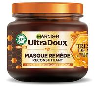 Garnier Ultra Doux - Mascarilla Reparadora - Enriquecida con Jalea Real, Miel y Propóleo - Para Cabello Quebradizo y Dañado - Sin Parabenos - Tesoros de Miel - 340ml