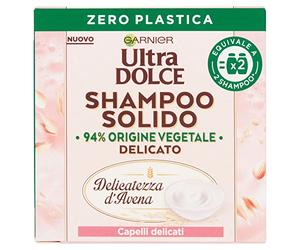 Garnier Ultra Dulce Champú Sólido Suavidad De Avena, Para Cute Sensible Y Cabello Delicado, Con Packaging 100% Ecológico Plastic-Free, 60 Gr, 250 ml