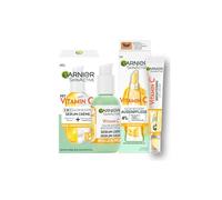 Garnier Vitamin C Glow Booster Set mit Anti-Müdigkeits Augenpflege und Serum Crème, Für eine strahlende und ebenmäßige Haut und zur Milderung von Müdigkeitsanzeichen, SkinActive, 2-teilig