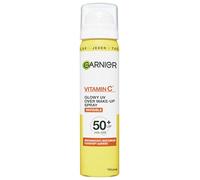 Garnier Vitamina C Glowy UV Over Maquillaje Spray SPF 50+ - Spray facial transparente con alta protección solar y vitamina C* para sobre el maquillaje, 75 ml