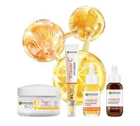 Garnier Vitamina C Set Glow Booster Set para día y noche de suero antioscuros, vitamina C Glow Booster Cuidado de los ojos Vitamina C Glow Booster Suero Nocturno y Crema de día con vitamina C, 4