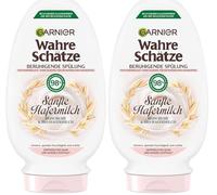 Garnier Wahre Schätze Acondicionador Calmante Leche de Avena Suave, desenreda e hidrata, para cabello sensible y cuero cabelludo sensible, 200 ml (Paquete de 2)