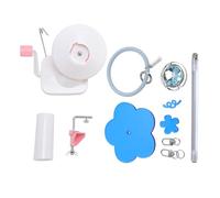 Garnknäuelwickler Handbetrieben Rotierender Garnwickler mit Handgelenkringhalter für Strickarbeiten Tischklemme aus Silikon Acryl Edelstahl Christmas Gifts (Azul)