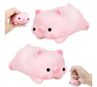 GAROMIA 2 Cerdo Antiestres Rosa Bonito Juguete Blando de Cerdo Juguete para Apretar Cerdo Juguetes Antiestres Squeeze para Aliviar la Ansiedad Descomprimir