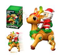 GAROMIA Juguete de Papá Noel bailando corriendo cantando Papá Noel Alce Juguete eléctrico Figura de Navidad Regalo de Navidad Fiesta de Navidad