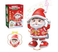 GAROMIA Papá Noel juguete bailando corriendo cantando 24 cm bailando Papá Noel juguete eléctrico figura de Navidad regalo fiesta de Navidad