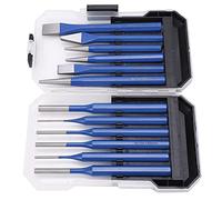 Garosa 12 -pcs -Meißel Punch Kit Cilíndrico Cilíndrico Tipo Plano de Azul y Herramientas de Perforación para Tallar Suministros