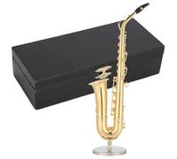 Garosa 19cm saxofón Miniatura Juguete Instrumento Musical decoración casa de muñecas Regalo para hogar