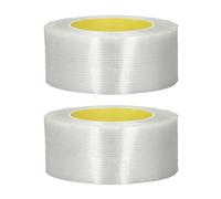 Garosa 2 Cintas para Fleje, Cinta de Fibra de Vidrio Resistente para Reparación de Muebles, Embalaje Reforzado Transparente, 2 Pulgadas, 55 Yardas, Uso Multiusos