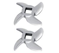 Garosa 2 Cuchillas para Picadora de Carne de Acero Inoxidable, Tamaño Estándar 12, Piezas para Picadora de Carne con Hoja Cruzada Curva para Procesar de Res, Cerdo y Venado