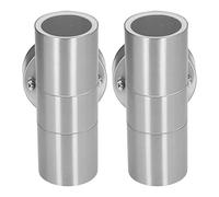 Garosa 2 Luces LED GU10 para Pared Exterior, 220-240 V, Aplique de Pared Impermeable de Acero Inoxidable para Puerta Delantera Exterior, Accesorios de Iluminación para Porche,(Color Acero Inoxidable)