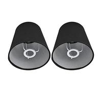 Garosa 2 Piezas De Pantalla De Tela para Interior, Estilo Europeo para Lámpara De Candelabro con Enchufe De Tornillo E14, Lámpara De Pie, Lámpara De Pared De 4,4 X 6,0 X 5,5 Pulgadas(PX15 Negro)