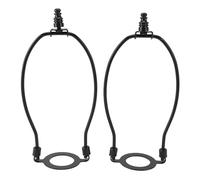Garosa 2 Soportes Ajustables para Arpa de Lámpara, Kit de Arpa Estándar con Base E26, Adaptador Convertidor y Remates, Soporte para Pantalla Incluido (Negro)