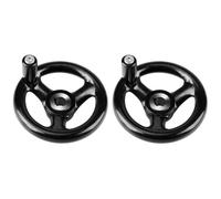 Garosa 2 Uds Rueda de Mano Negra 12x100 mm para Torno y Fresadora, Diseño Redondo con 3 Radios