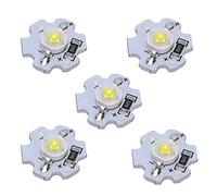 Garosa 25 Chips LED AXD-1W-5V, Bombilla con Chip de Aluminio, Brillo de 200 Lm para Accesorios de Iluminación de Bricolaje, Ideal para Linternas y Focos (Blanco frío)
